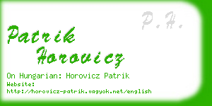 patrik horovicz business card